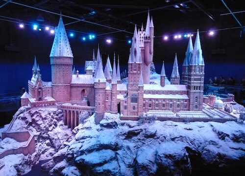 Hogwarts castle in the snow