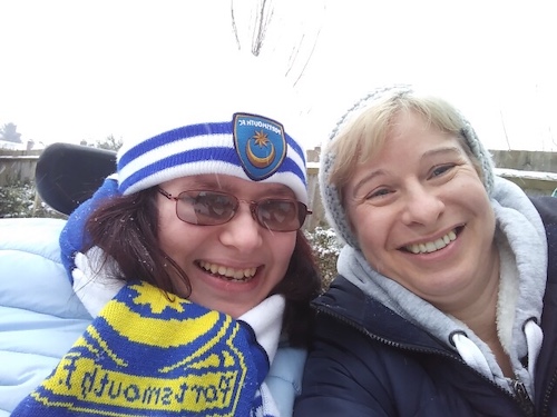 Emma and her Mum selfie in the snow
