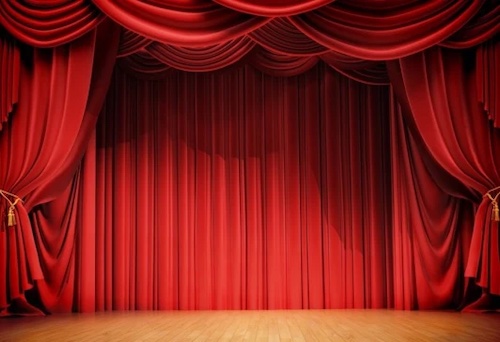 red stage curtain