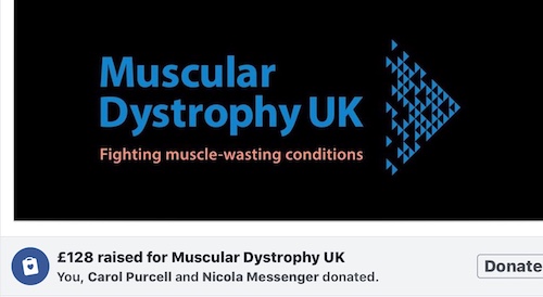 Facebook screenshot - £128 donated