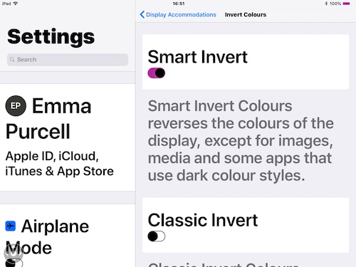 Screenshot - Setting, Smart Invert