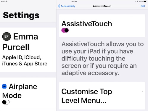 Screenshot - Settings, Assistive Touch