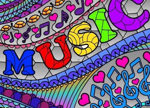 Music in colourful pattern