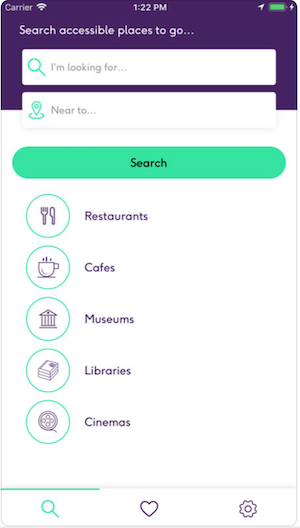 Screenshot of categories