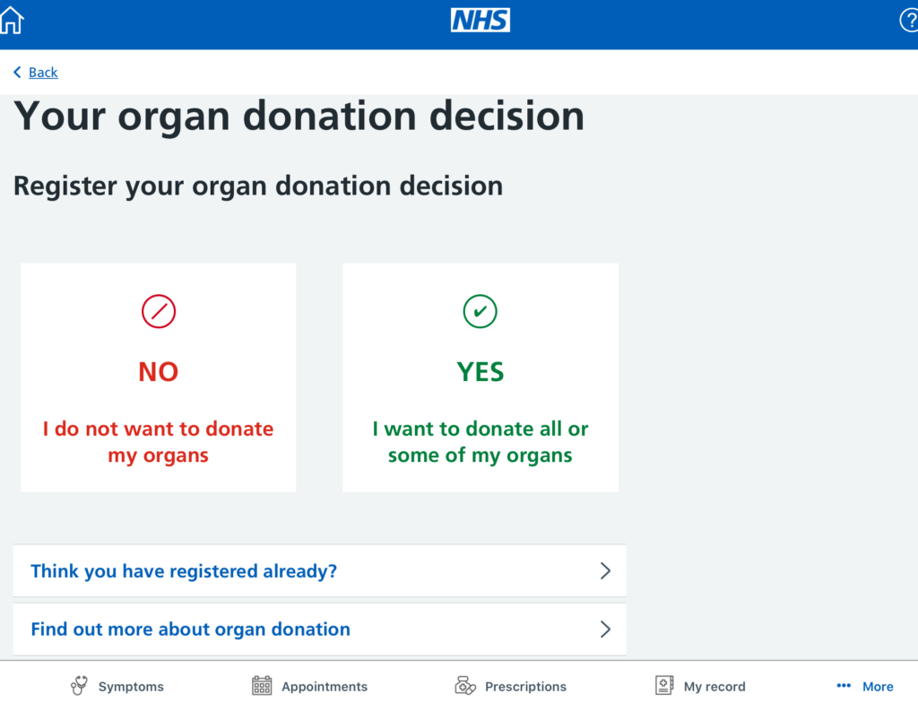 Yes or No Organ Donation Decision