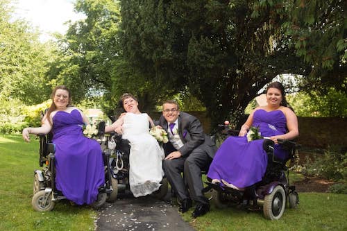 Emma, Steph, Paul and Lottie at the wedding