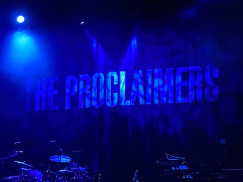The Proclaimers stage sign at Mayflower Theatre