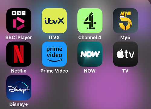 TV streaming app icons